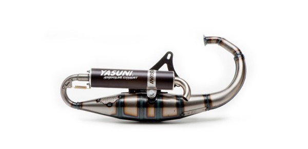 Yasuni Scooter R Full Exhaust System - Steel/Aluminum Black