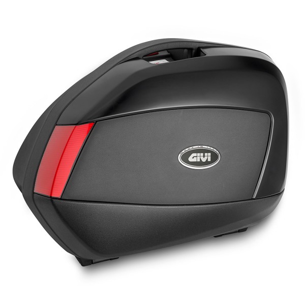 V35 MONOKEY SIDE side case set with cover in black and red reflectors Givi