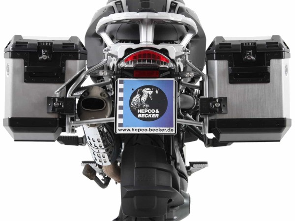 Case carrier set Cutout carrier incl. case set Xplorer Cutout silver for BMW R 1200 GS /Adventure (-13)