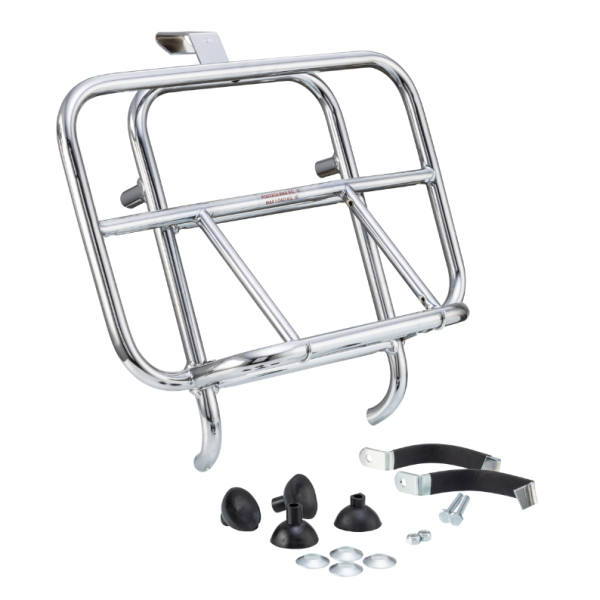 Luggage rack front for Vespa GTS/GTS Super/GTV/GT 60/GT/GT L 125-300ccm, foldable, chrome