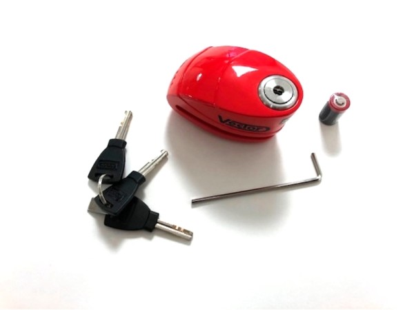 VECTOR Alarm Brake Disc Lock SRA - Red x10