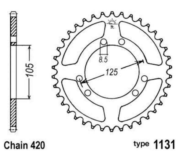 B1 Standard rear steel pinion - 420