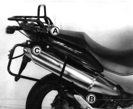 Tubular luggage rack top case carrier and side case carrier for Honda CB 600 F Hornet (03-06)