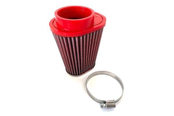 BMC Universal-Sportluftfilter Konisch, 55 mm Durchmesser, 120 mm Länge, links, Chromkappe
