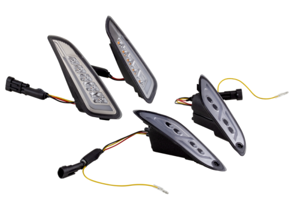 Turn signal kit front & rear for Vespa Primavera/Sprint 125-150cc 2T/4T AC, clear