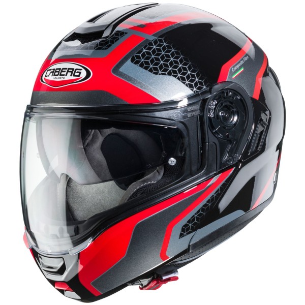 Caberg Helmet Levo Sonar, black / red anthracite