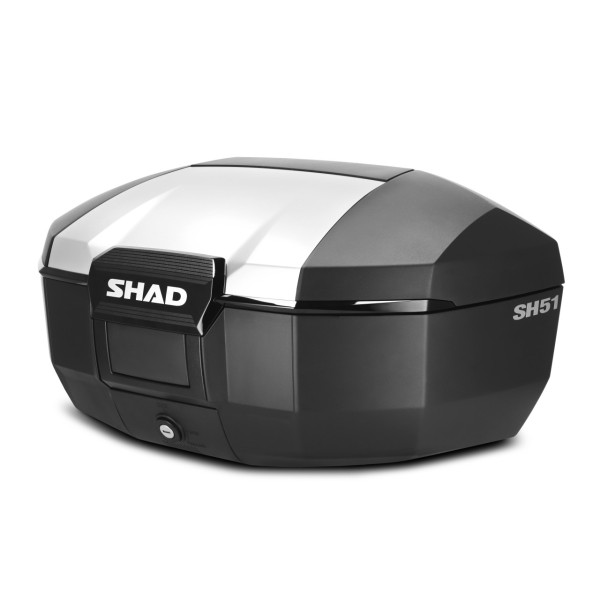 Shad Top Case SH51, black with aluminum cover, 51 liters