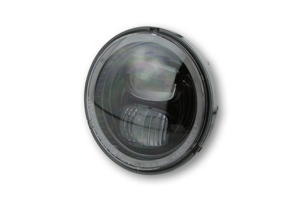 HIGHSIDER pro 5 3/4 inch Headlight insert type 7 LED Black With parking light ring, Round, E-Gepr