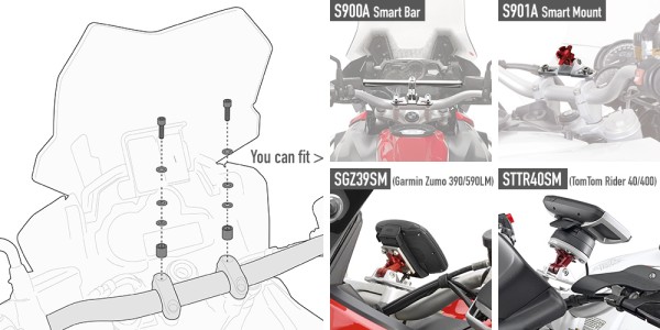 Smart Bar S900A / Smart Mount S901A Mounting Kit for Honda Givi