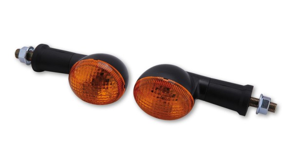 HIGHSIDER Smart Oval bulbs Mini blinker housing black / lens orange (pair), front & rear