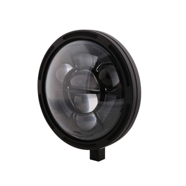 HIGHSIDER pro 7 inch main headlight Frame-R1 Type 11 LED Black Lower mounting, E-approved (1S