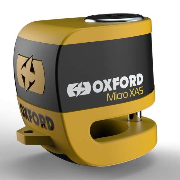 Oxford Micro XA5 Alarm Brake Disc Lock - Yellow/Black