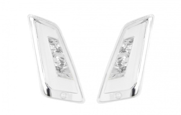 LED turn signal set front, clear for Vespa GT, GTL, GTV, GTS 125-300