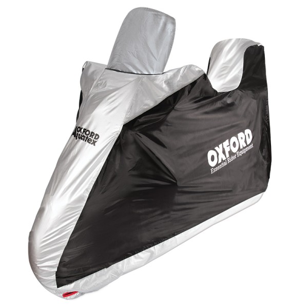 Oxford Indoor / Outdoor Cover Aquatex Black/Silver - Scooter - with Topcase and Windscreen -