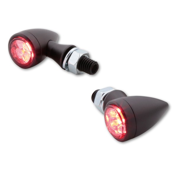 HIGHSIDER smart Sixteen Bullet LED rear light, brake light, blinker black/tinted 3in1, E-approved (pair)