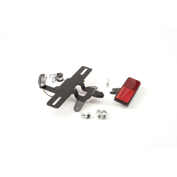 LSL license plate holder top mounting, matching the aluminum fender