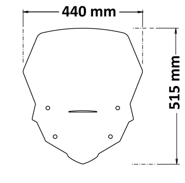 Windshield - height 515 mm for Honda XL 750 Transalp (23-24), clear