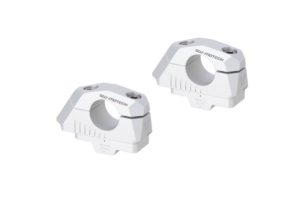 SW-Motech Handlebar relocation variable, silver for Ø 28 mm handlebar, H=28 mm for BMW F 850 GS - SW Motech