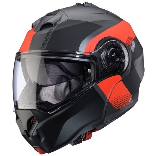 Caberg flip-up helmet Duke Evo Indy matt-gun metallic/black-red