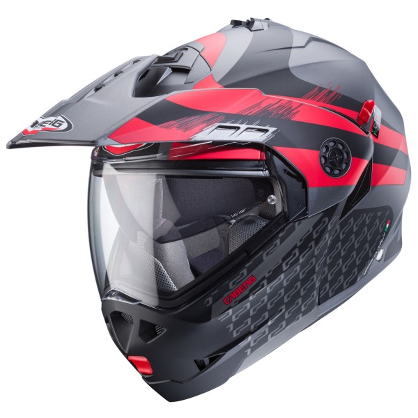 Caberg helmet Tourmax X Sarabe matt-gun metallic/black-red