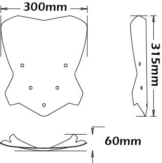 Low windshield on original brackets for BMW F 800 R (15-19), dark smoke