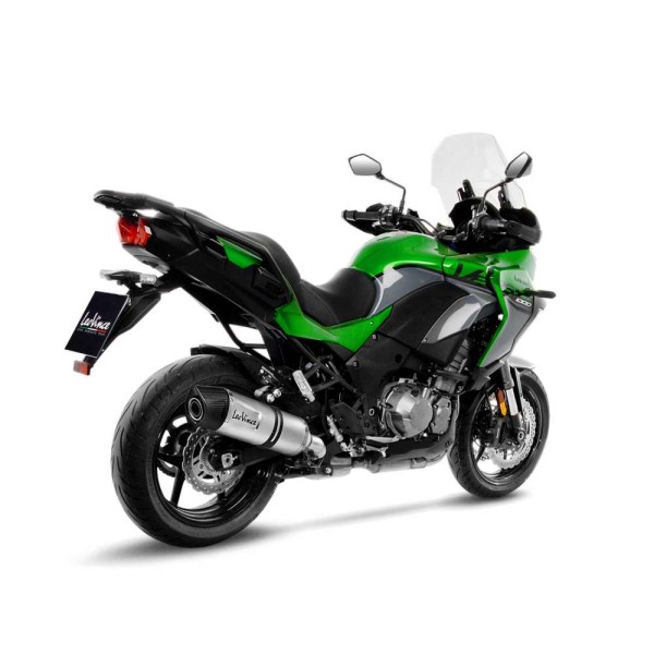 LeoVince exhaust system LV One Evo for Kawasaki Versys 1000 /S /SE, silver, slip on, E-certificate