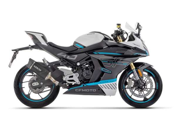 ARROW Auspuff INDY RACE EVO Aluminium DARK für CF Moto 450NK / 450SR Modelljahr 2023-