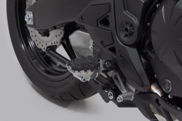 SW-Motech Adjustable EVO Footpegs, Stainless Steel, for Kawasaki Versys 650 / Versys 1000 / Z 650 RS