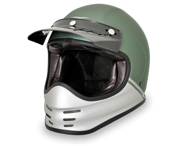 Moto Guzzi Adventure Vintage Helmet - green / silver matt