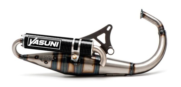 Yasuni Scooter Z Complete Exhaust - Steel/Carbon Look
