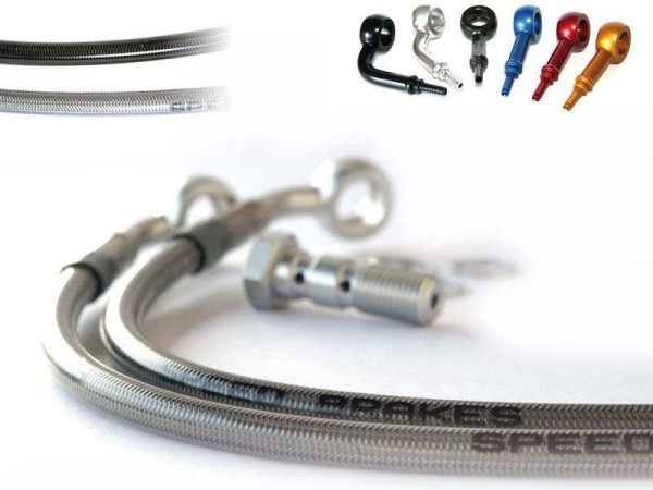 SPEEDBRAKES Aviation Brake Hose Carbon/Blue Banjo