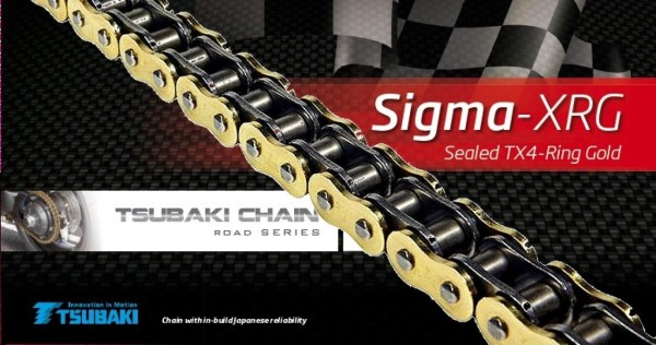 Tsubaki chain gold, X-ring, Sigma XRG, pitch: 530/108