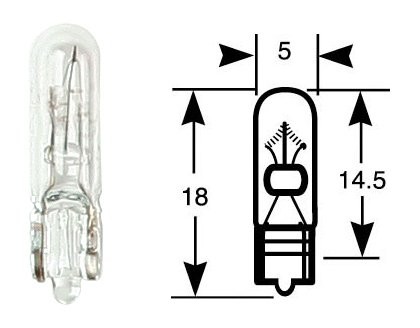 Ring bulb, incandescent lamp, single box, 12 V, 1.2 W, W2x4.6d