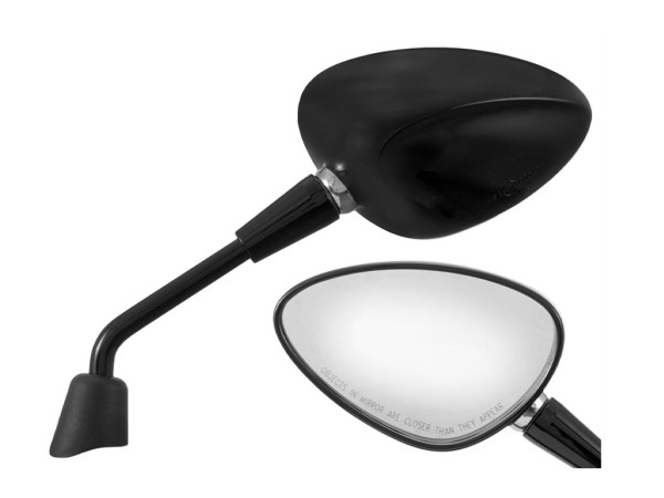 Mirror Shorty black gloss right and left for Vespa Sprint 50-150cc 2T/4T
