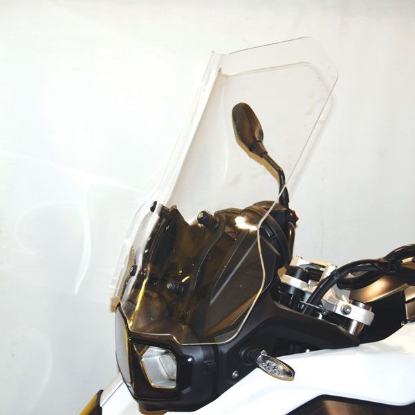 Windshield high on original brackets for BMW F 750 GS (18-22), clear