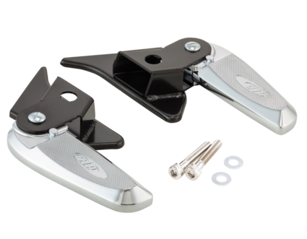 Footrests right and left for Vespa Primavera/Sprint 50-150cc 2T/4T AC, black/chrome