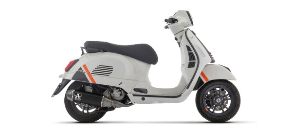 ARROW Auspuff DARK URBAN für Vespa GTS310 2025-, Aluminium schwarz mit Edelstahl-Endkappe