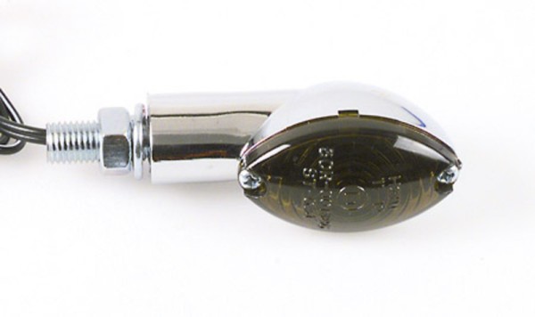 HIGHSIDER Smart Cateye bulbs Mini turn signal housing chrome / lens smoke gray (pair), front & rear
