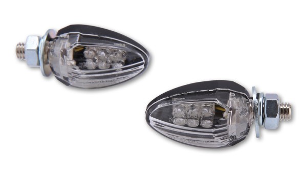 HIGHSIDER Smart Drop LED turn signal housing black / lens clear (pair), front & rear