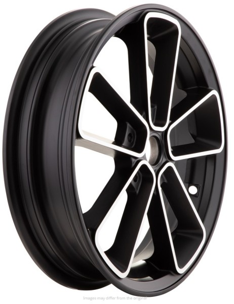 Rim front/rear 13" for Vespa GTS/GTS Super/GTV/GT 125-300cc, black with silver rim