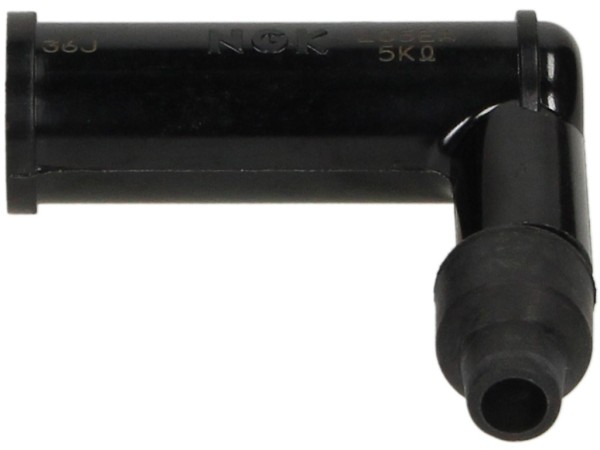 NGK spark plug connector, L05EA, black, 90° angle, for connecting nut, special design
