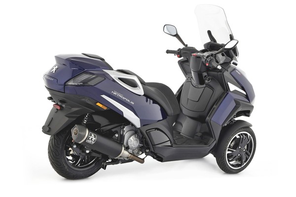 ARROW Auspuff URBAN für Peugeot Metropolis 400 2017-, Aluminium schwarz mit Carbon-Endkappe