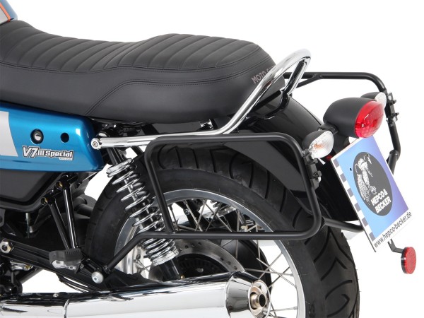 Side case carrier fixed screwed black for V 7 III stone/ special/ Anniversario/ Racer (Bj.17-)