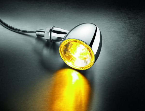 Kellermann turn signal, Bullet 1000 Extreme, steel, LED, V/H, L/R, 12 V, chrome clear, M8x20