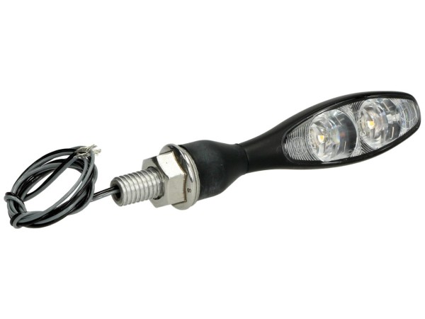Kellermann turn signal, Micro 1000 Extreme, steel, LED, V/H, L/R, 12 V, black satin, M8x20