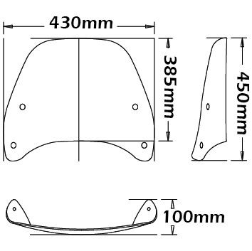Medium windshield for BMW R 1150 R Rockster (02-05), light tint