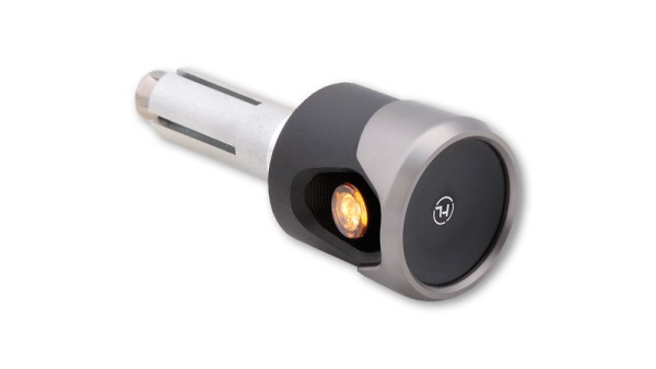 HIGHSIDER Pro Akron-Flash LED Bar End Indicator Housing Black-Titanium / Lens Orange (Pair), Front