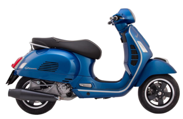 Racing exhaust for Vespa GTS/GTS Super/GTV/GT 60 125-300cc i.e., 4T, LC, stainless steel black