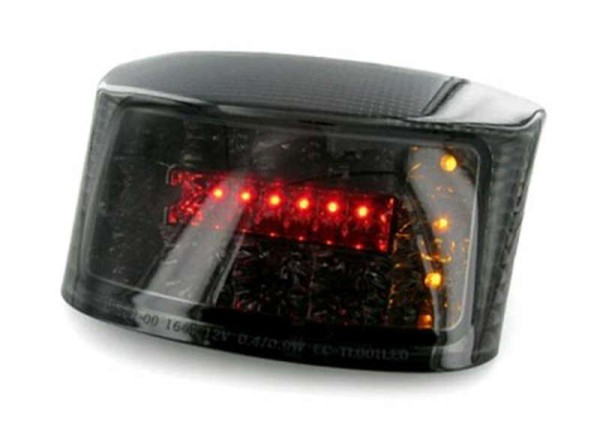 LED rear light Bihr black with integrated indicators, CE homologated MBK Booster 50 - Yamaha BW'S