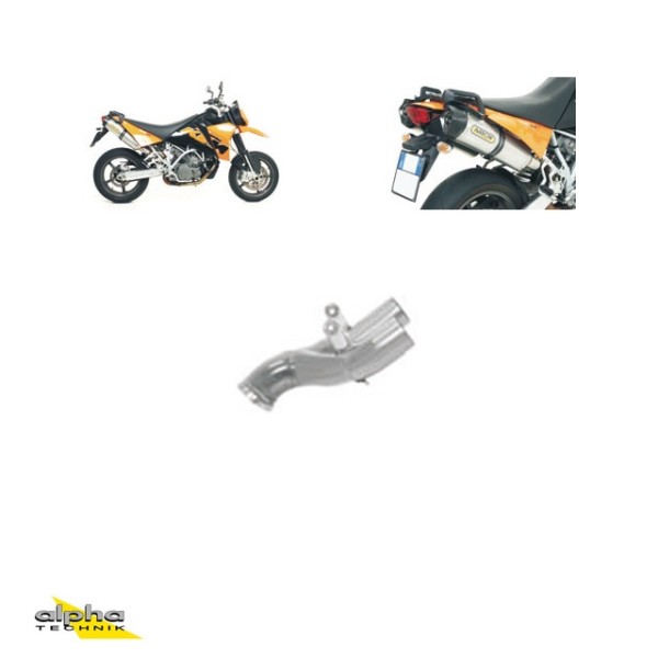 ARROW Racing-Zwischenrohr für KTM 950SM 2006-09 / 990 SM LC8 2008-13 / 990 SMR 2008-13, ohne Kataly